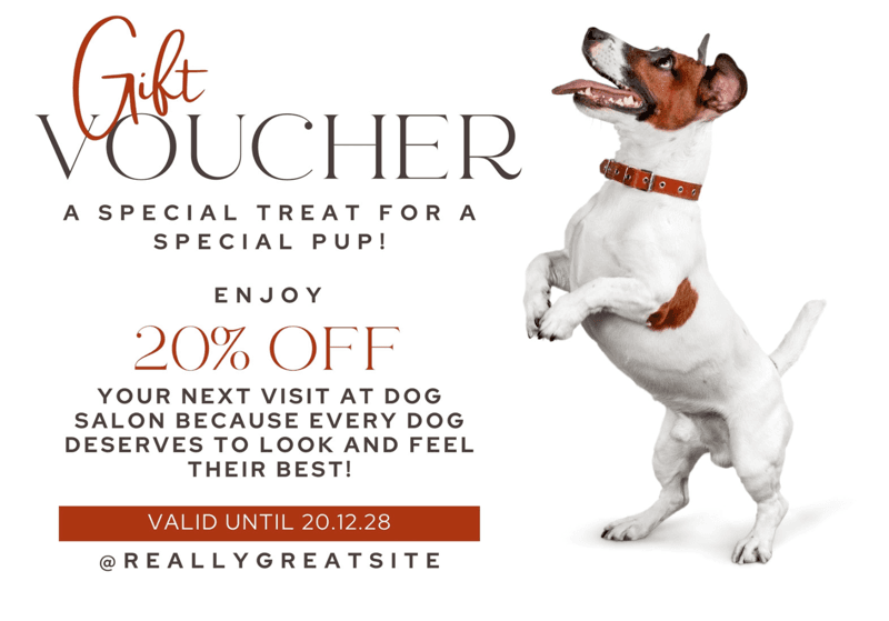 Dog salon gift voucher design