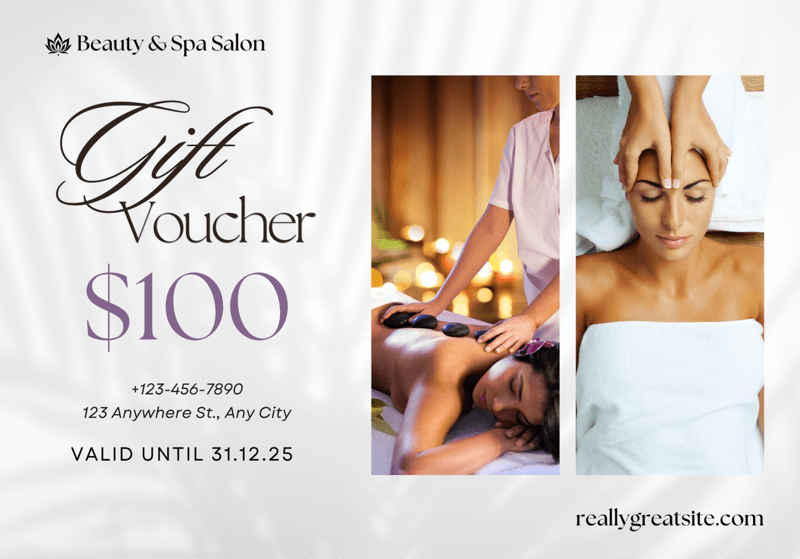 Beauty and spa gift voucher design