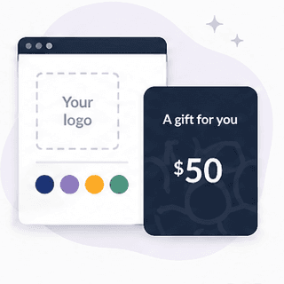 Logo and gift card branding illustration